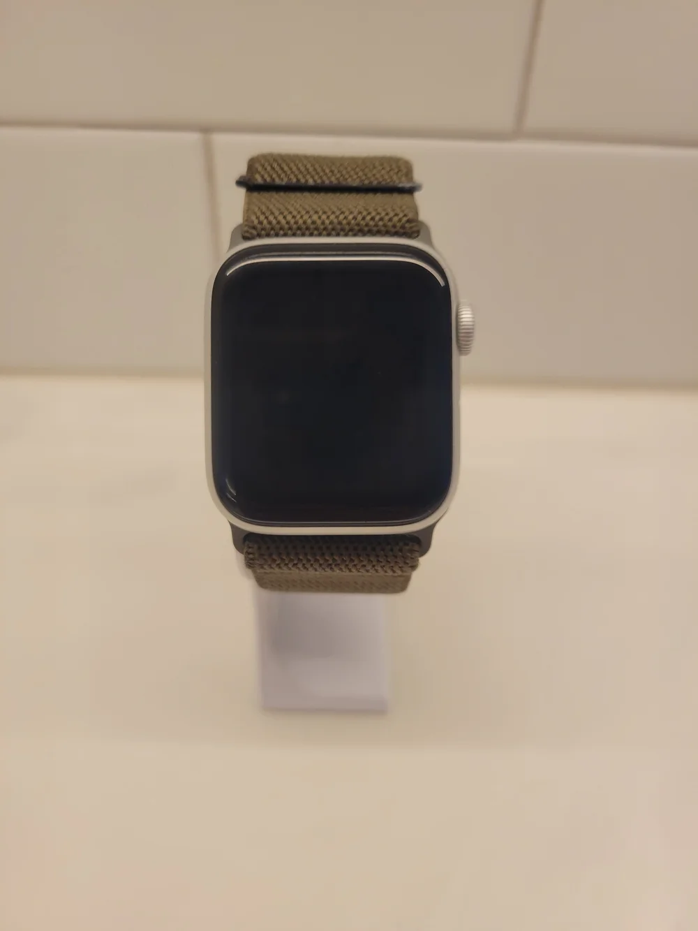 Apple Watch Series 6 with Olive Green Nylon Band